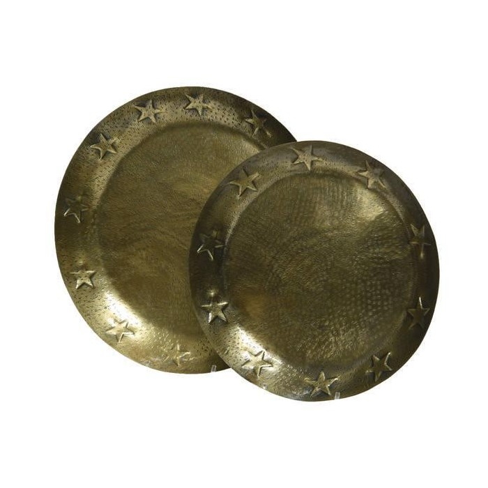 SET 2 PIATTI METALLO CSTELLE